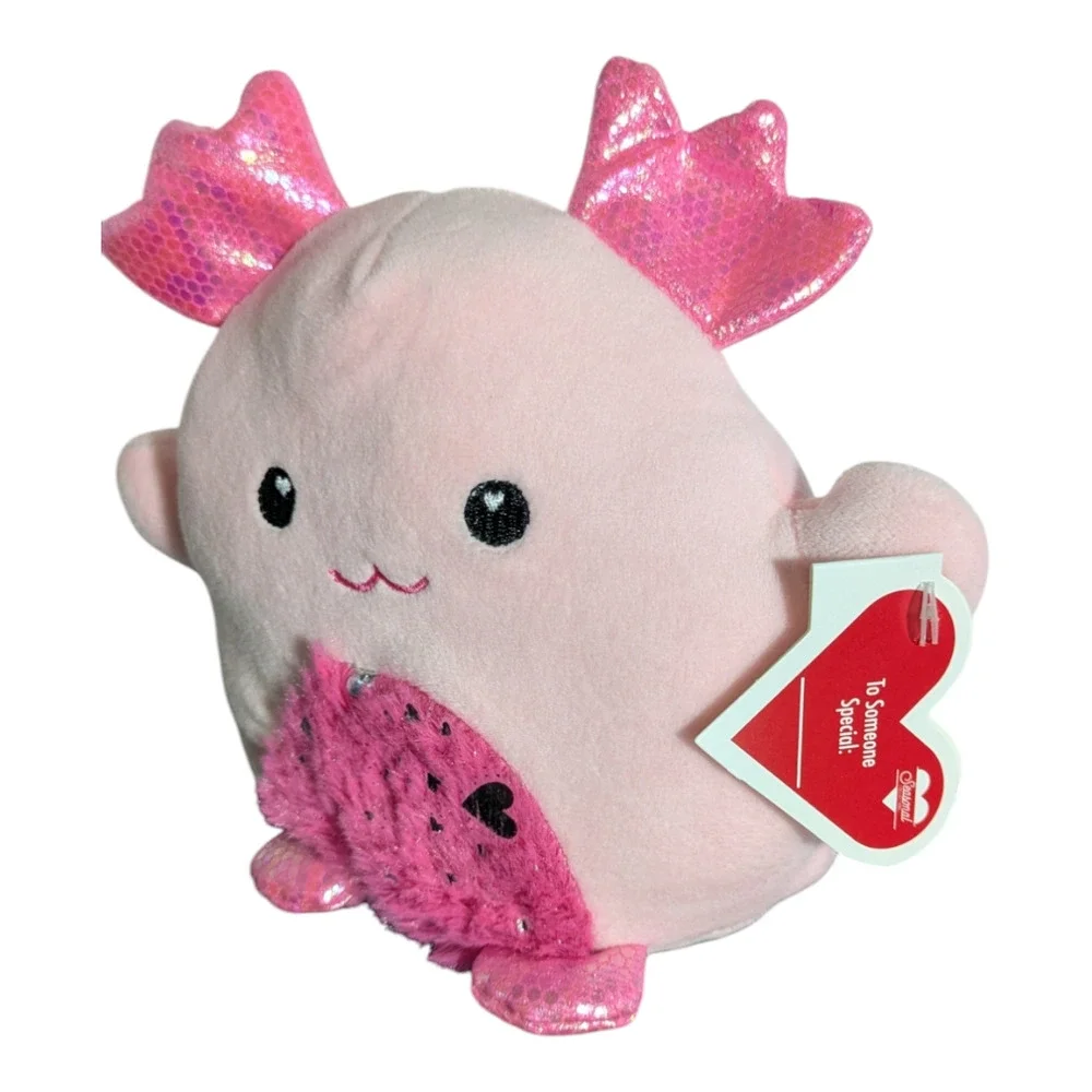 Valentine Plushie - Cute Pink Axolotl - New with Tag - Super Soft and Squishy